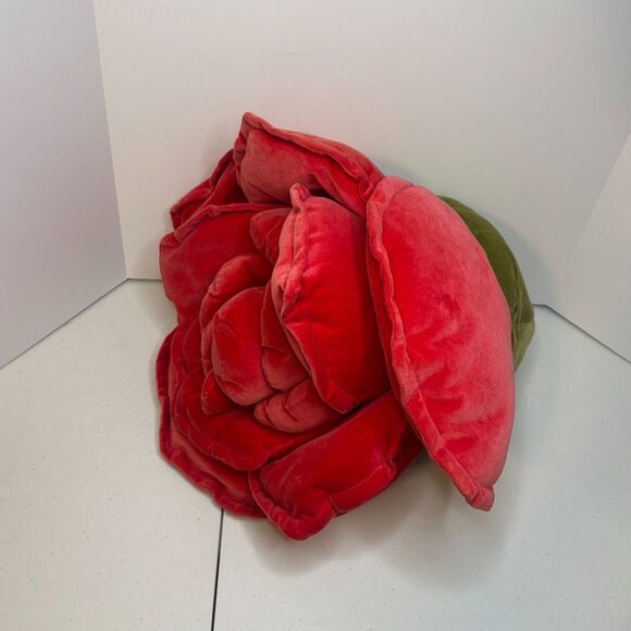 Rose Design Floral Luxe Velvet Large Pillow Decor - Picture 5 of 5